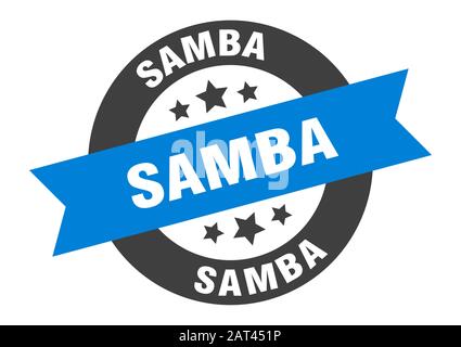 samba sign. samba round ribbon sticker. samba tag Stock Vector