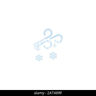 Weather forecast - wind and snow symbol - winter weather Stock Vector