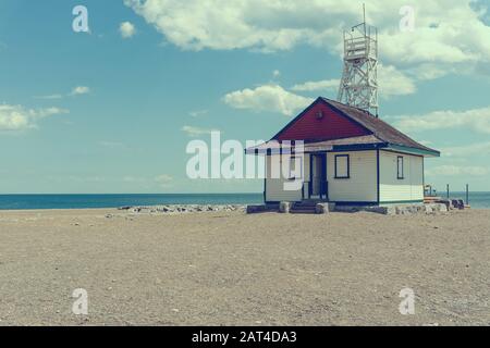 Canada Ontario Leuty Lifeguard Station In Toronto Kew-balmy Beach June 2019 Pastell Tone Stock Photo