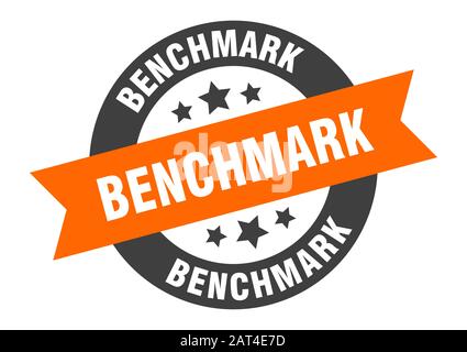 benchmark sign. benchmark round ribbon sticker. benchmark tag Stock Vector