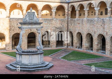 Atri, Teramo, Italy, August 2019: Cathedral of Atri, Basilica of Santa Maria Assunta, national monument since 1899, Gothic architecture. Stock Photo