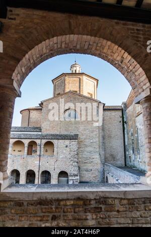 Atri, Teramo, Italy, August 2019: Cathedral of Atri, Basilica of Santa Maria Assunta, national monument since 1899, Gothic architecture. Stock Photo