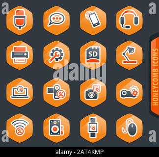 Electronic repair icons set Stock Vector