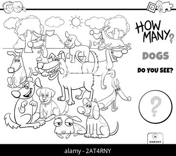 Count how many dogs is educational game. Maths task development of ...