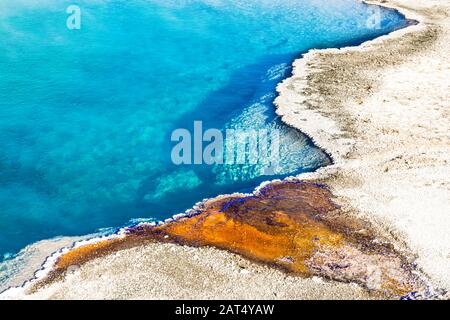 Colorful pattern of the Black Pool, Yellowstone National Park Stock Photo