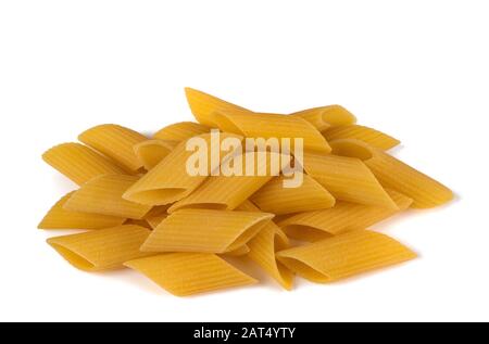 Penne pasta isolated on white background Stock Photo