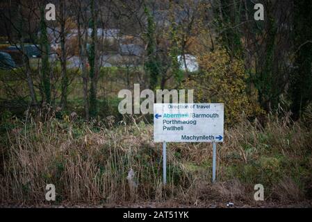 Sea defences at Fairbourne will stop being maintained - below sea level - village destroyed due to climate change - rising sea levels in the UK - Stock Photo