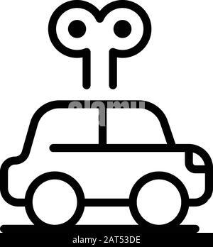 Clockwork car icon, outline style Stock Vector