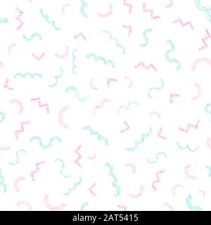 Arrows and waves. Abstract seamless pattern. Shapes and symbols. Scratchy texture. White background. Simple backdrop for decoration, wallpaper or hand Stock Vector