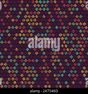Rhombus pattern. Scatter. Noise backdrop. Seamless pattern. Variety of rhombuses in bright colors. Colorful background for decoration or printing on f Stock Vector