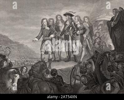 The Prince of Orange, William III. landing at Torbay, Glorious Revolution, November 4th, 1688 Stock Photo