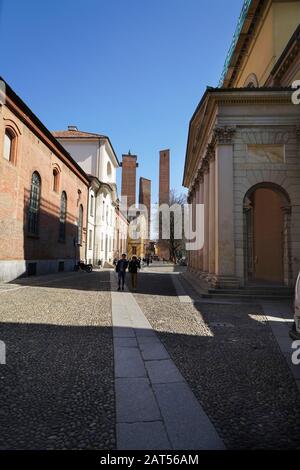 Headquarters of the University of Pavia, an Italian state university founded in 1361. It is among the oldest in the world, Alma Ticinensis Universitas Stock Photo