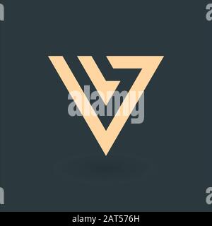 Letter V, Geometrical triangle or arrow in two parts logo design. Technology business identity concept. Creative corporate template. Stock Vector Stock Vector