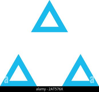 Geometrical triangle or arrow in three parts logo design. Technology business identity concept. Creative corporate template. Stock Vector illustration Stock Vector