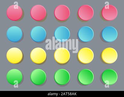 Vector bright twister game pattern colored circles on dark grey background Stock Vector