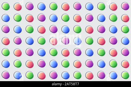 Colored gradient circles dot pattern fun mood interesting color vector background template Stock Vector