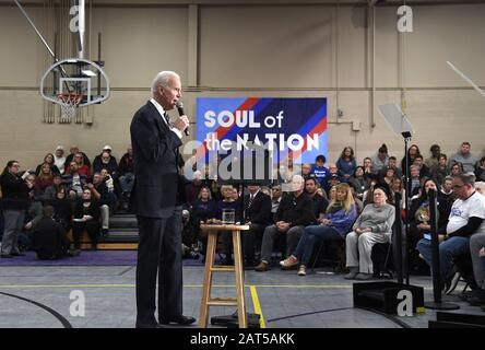 Waukee, United States. 30th Jan, 2020. Democratic presidential candidate for 2020 former Vice President Joe Biden makes remarks during a community event in Waukee, Iowa, Thursday, January 30, 2020. Candidates continue to campaign ahead of Iowa's first-in-the-nation-caucuses on February 3. Photo by Mike Theiler/UPI. Credit: UPI/Alamy Live News Stock Photo