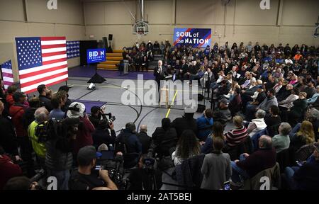 Waukee, United States. 30th Jan, 2020. Democratic presidential candidate for 2020 former Vice President Joe Biden makes remarks during a community event in Waukee, Iowa, Thursday, January 30, 2020. Candidates continue to campaign ahead of Iowa's first-in-the-nation-caucuses on February 3. Photo by Mike Theiler/UPI Credit: UPI/Alamy Live News Stock Photo