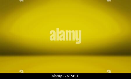 Empty blur yellow Studio well use as background,layout and presentation. Stock Photo