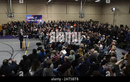 Waukee, United States. 30th Jan, 2020. Democratic presidential candidate for 2020 former Vice President Joe Biden makes remarks during a community event in Waukee, Iowa, Thursday, January 30, 2020. Candidates continue to campaign ahead of Iowa's first-in-the-nation-caucuses on February 3. Photo by Mike Theiler/UPI Credit: UPI/Alamy Live News Stock Photo