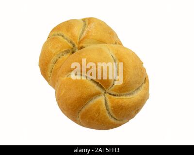 Wheat buns isolated against a white background Stock Photo