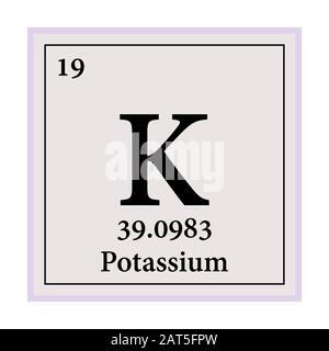 Potassium Periodic Table of the Elements Vector illustration eps 10 Stock Vector