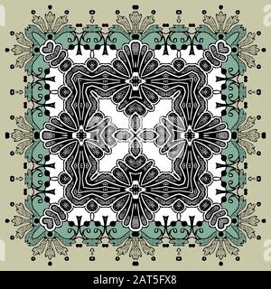 Vintage Abstract ornamental background. Round pattern. Vector traditionally folk art Stock Vector