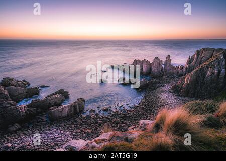 Morning view of the Pinnacles at Cape Woolamai, Australia Stock Photo