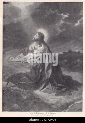 Christ in Gethsemane by Hofmann Stock Photo