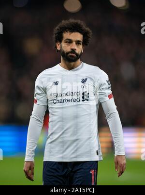 Mohamed Salah of Liverpool during the Premier League match between West Ham United and Liverpool at the Olympic Park, London, England on 29 January 20 Stock Photo