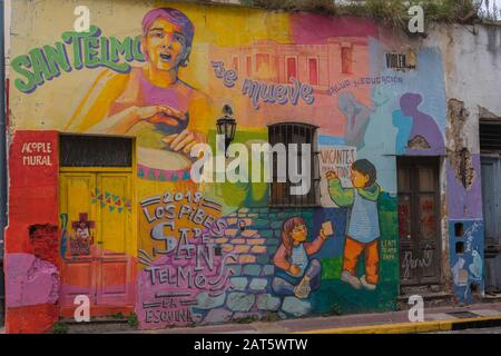 Graffiti in the city district of San Telmo, Buenos Aires, Argentina, Latin America Stock Photo