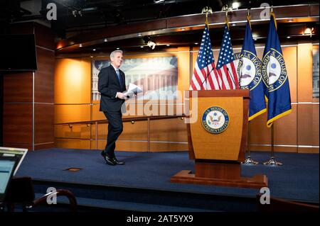 January 30, 2020 - Washington, DC, United States: U.S. Representative Kevin McCarthy (R-CA) at a press conference. (Photo by Michael Brochstein/Sipa USA) Stock Photo