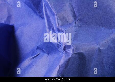 Blue Brightly Colored Crumpled Cardstock Abstract Background Texture Stock Photo