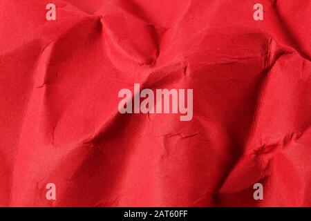 Red Brightly Colored Crumpled Cardstock Abstract Background Texture Stock Photo