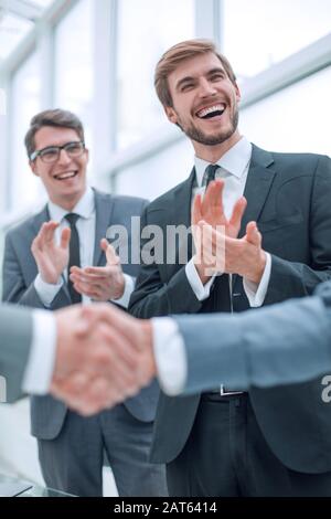 close up. business handshake of business people Stock Photo