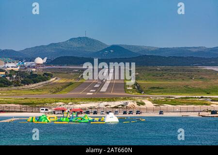 Beach Playground at End of Runway Stock Photo