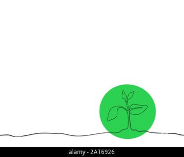 Vector of a sapling growing out of soil. Stock Vector