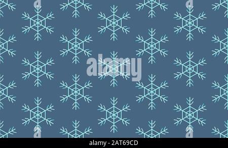 Snowflakes winter seamless texture pattern blue graphic flakes on dark blue background Christmas New year decoration web, graphics ornament Stock Photo