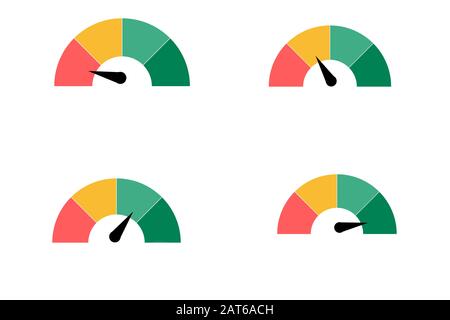 Gauge credit score isolated on white background for text financial information about the client / Customer credit rating indicate for bank loan Stock Photo