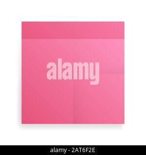 Blank square adhesive crumpled notes sticker mock up with curved corner. Mockup empty sticky label or price tags. Realistic textures. Transparent shad Stock Vector
