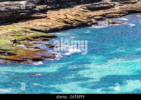 Close up of the coastline from the Coogee to Bondi walk