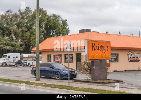 Krispy's Fried Chicken Business Groveland, Florida USA Stock Photo