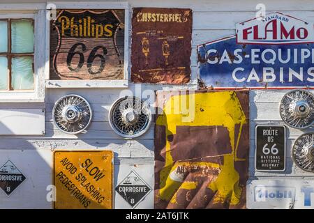 Part of Americana collection at the Hackberry General Store along Historic Route 66 in Arizona, USA [No property release; available for editorial lice Stock Photo