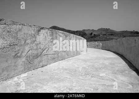 The Cretto di Burrior Cretto di Gibellina (crack of Gibellina), also known as 'The Great Cretto', is a landscape artwork undertaken by Alberto Burri . Stock Photo