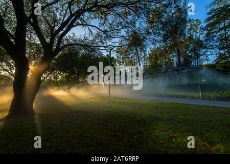Titiwangsa Lake Recreational Park at Kuala Lumpur during morning Stock Photo