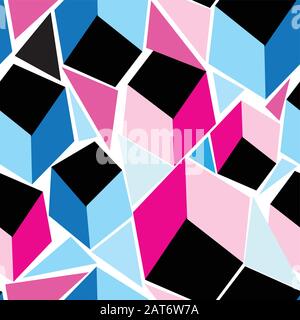 Seamless bright pattern of geometric objects on a light background. Template for Wallpaper and fabric design Stock Vector