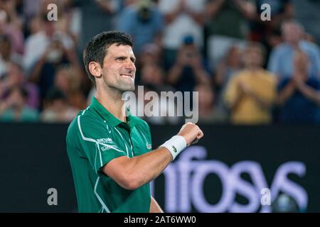 Melbourne, Australia. 30th Jan, 2020. Novak Djokovic of Serbia at the 2020 Australian Open Tennis Championship Day 11 Match at Melbourne Park Tennis Centre, Melbourne, Australia. 30 Jan 2020. ( © Andy Cheung/ArcK Images/arckimages.com/UK Tennis Magazine/International Sports Fotos) Credit: Roger Parker/Alamy Live News Stock Photo