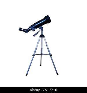 Realistic telescope on a tripod. Vector illustration. Sky and stars discover. Stock Vector