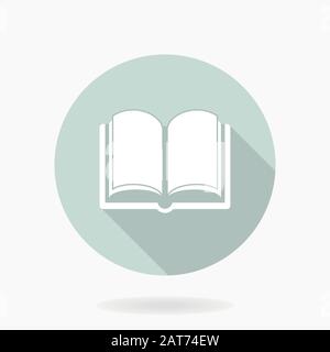 Fine Vector Book White Icon With Flat Design Stock Vector