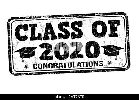 Class of 2020 grunge rubber stamp on white, vector illustration Stock Vector